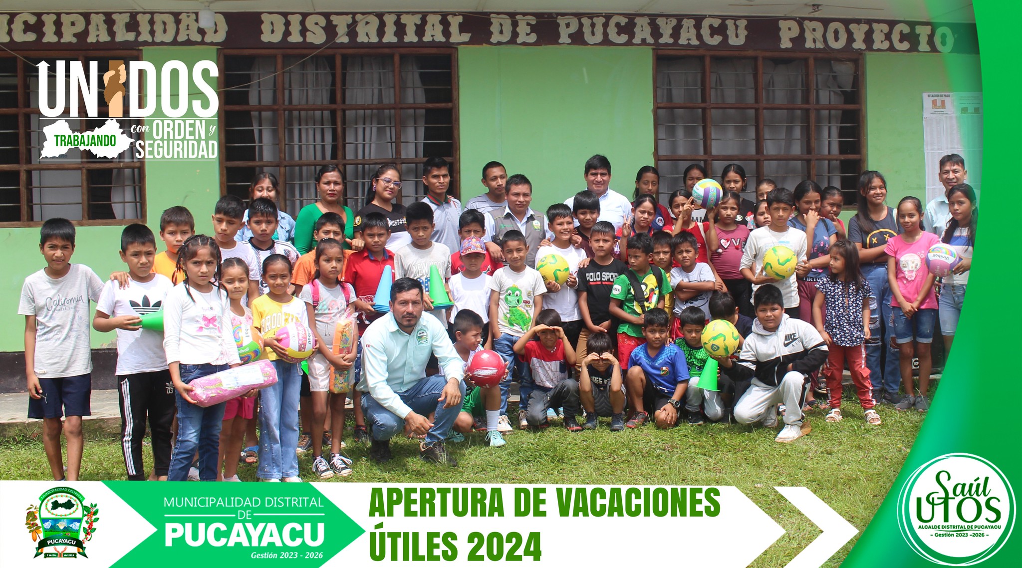 Municipalidad Distrital de Pucayacu – ALCALDE APERTURO, VACACIONES UTILES 2024.