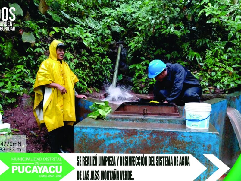Municipalidad Distrital de Pucayacu – MDP Mejoramos la Prestación de los Servicios de Saneamiento Rural del caserío Montaña Verde.