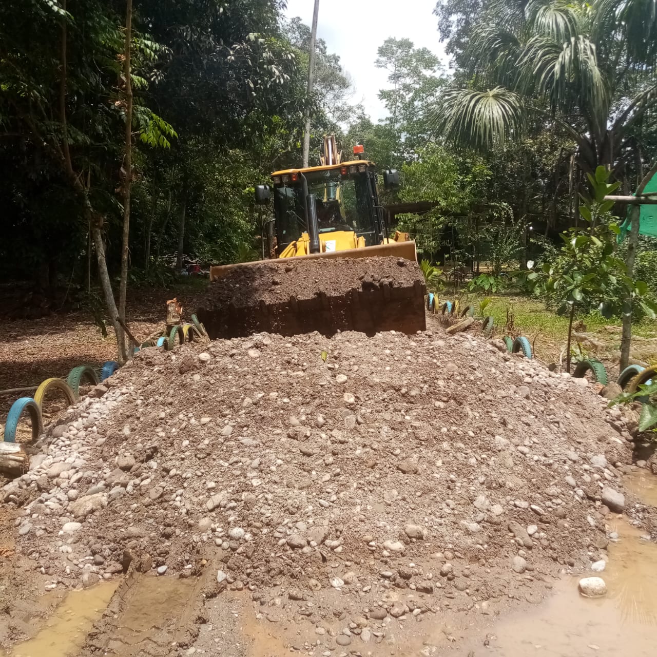 Municipalidad Distrital de Pucayacu – Realizan mantenimiento de carretera hacia el botadero municipal de Pucayacu.