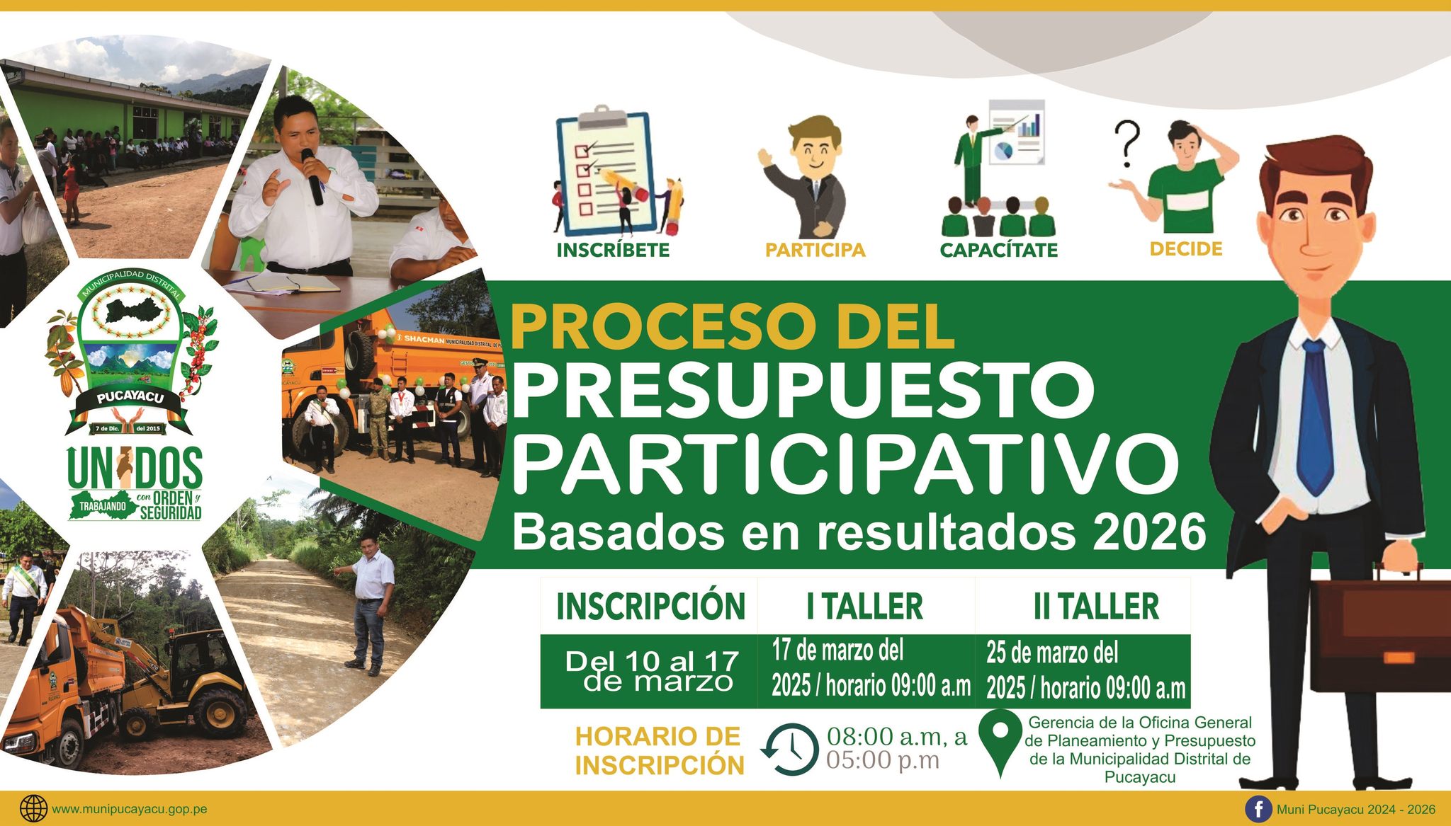 Municipalidad Distrital de Pucayacu – Proceso del Presupuesto Participativo Basado en Resultados 2026.