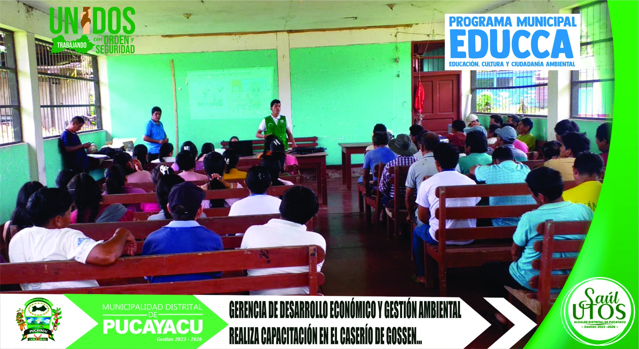 Municipalidad Distrital de Pucayacu – Por el Dia Mundial del Agua, capacitan a pobladores del caserío de Gossen.