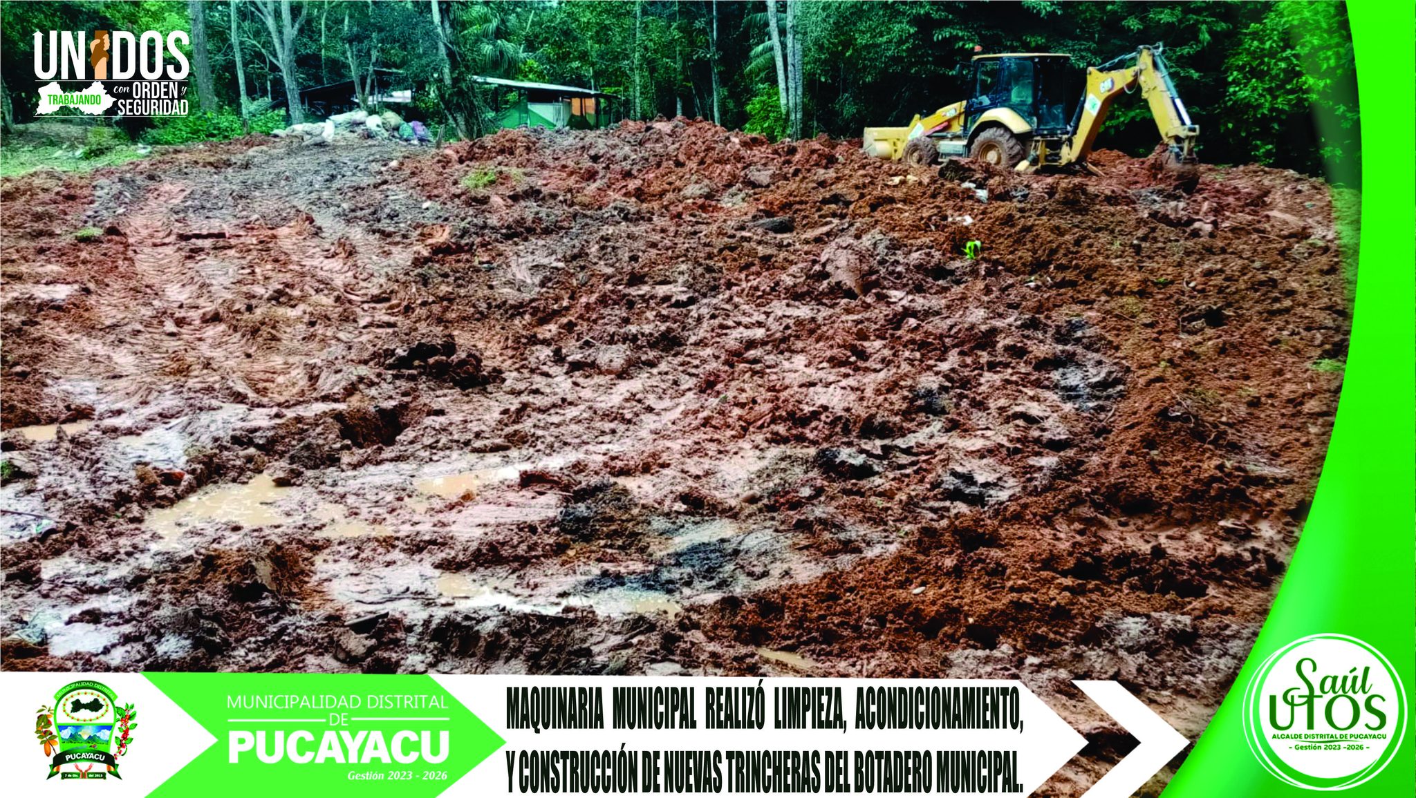 Municipalidad Distrital de Pucayacu – Realizan limpieza y acondicionamiento del botadero municipal.