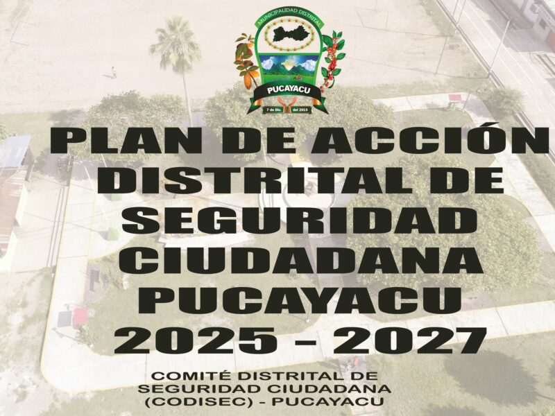 Municipalidad Distrital de Pucayacu – Actualizan Plan de Acción Distrital de Seguridad Ciudadana.