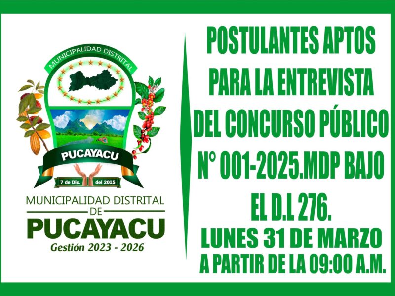 Municipalidad Distrital de Pucayacu