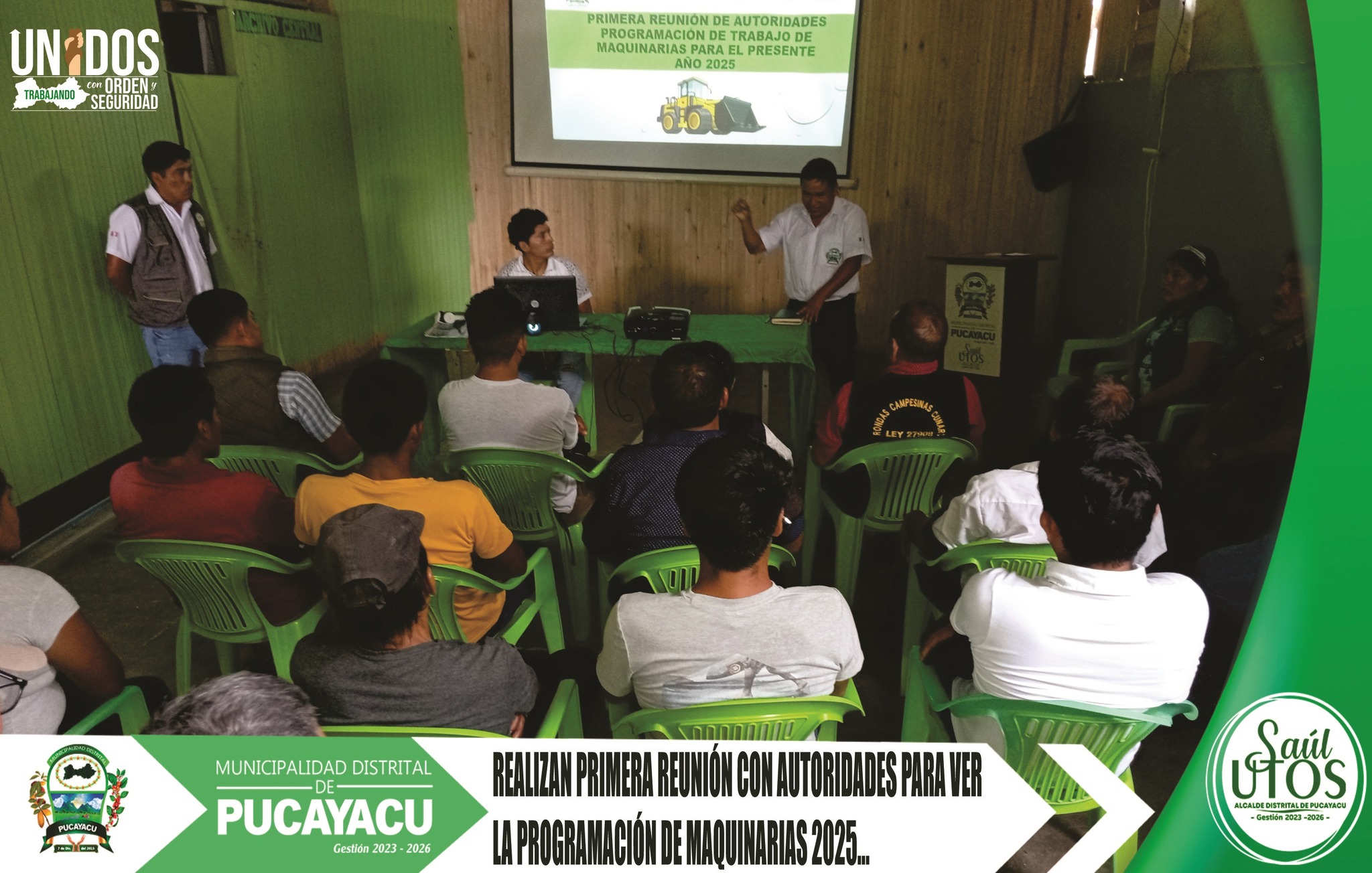 Municipalidad Distrital de Pucayacu – Se realizó la primera reunión de autoridades para programación de maquinaria municipal 2025.