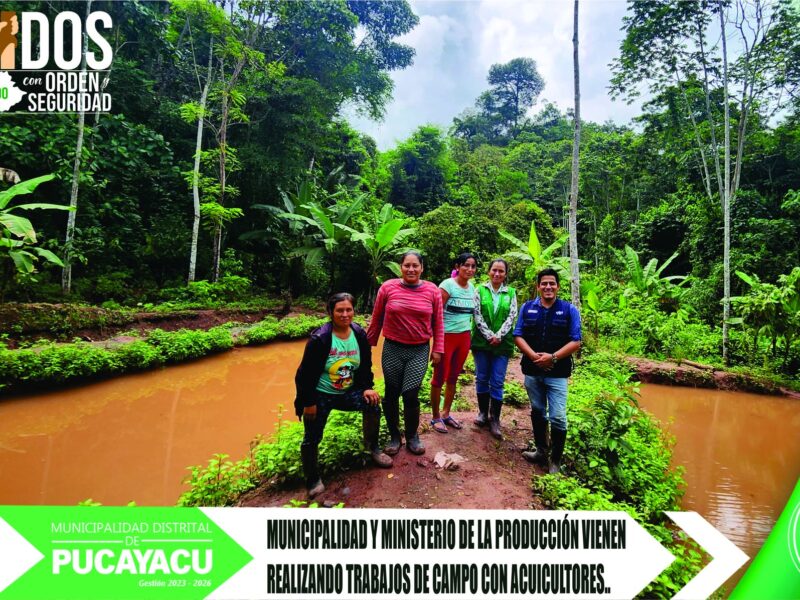 Municipalidad Distrital de Pucayacu – Municipio y el Ministerio de la Producción, vienen desarrollando trabajos con piscicultores del distrito.