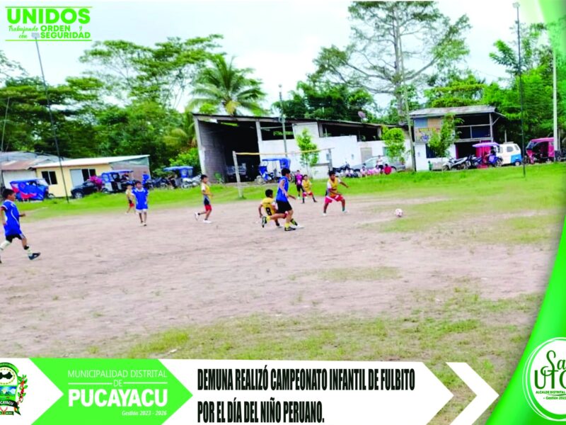 Municipalidad Distrital de Pucayacu – Concurso por el Día del Niño Peruano fomenta el desarrollo de habilidades infantiles.