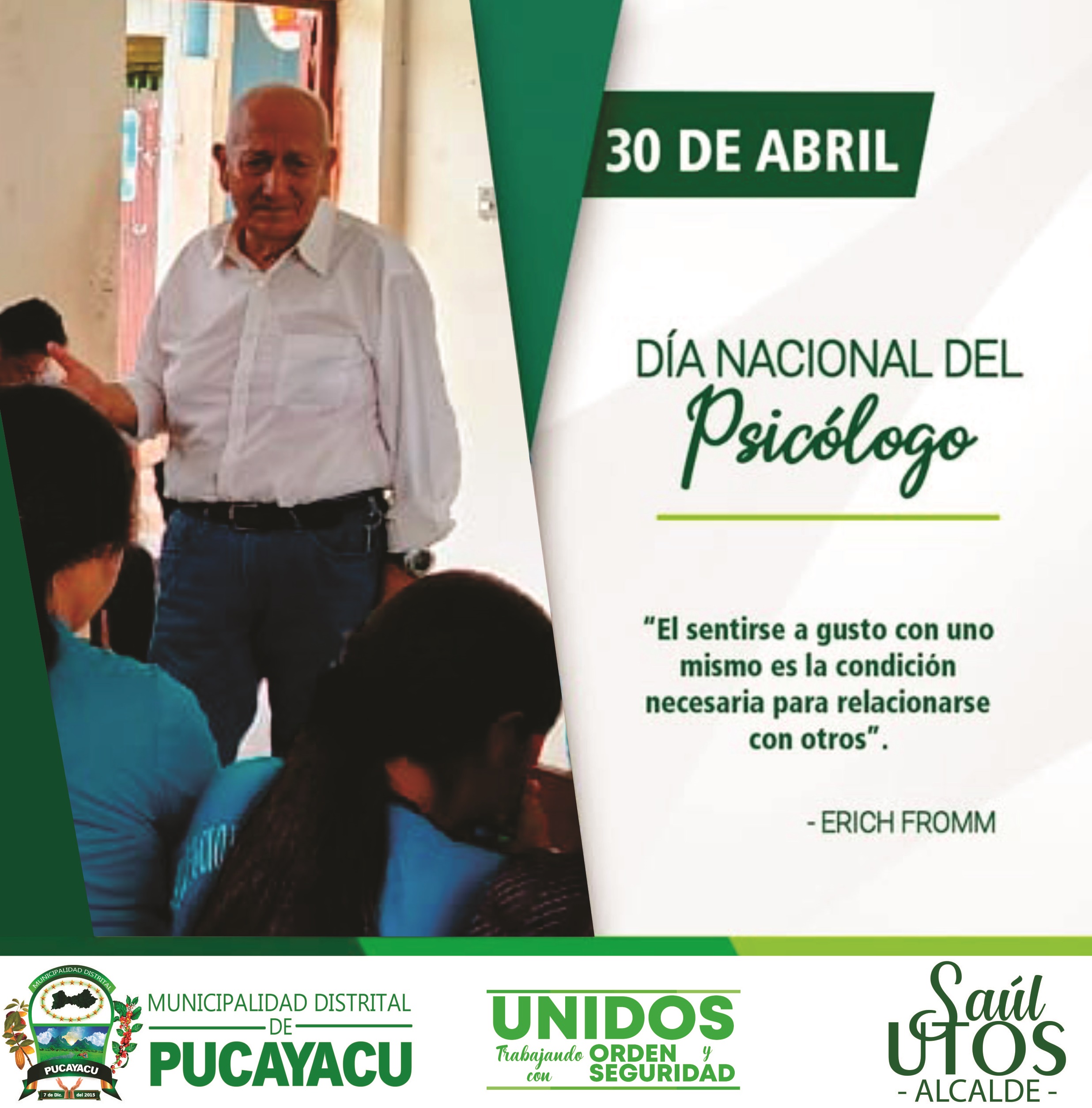 Municipalidad Distrital de Pucayacu – Feliz Día Nacional del Psicólogo.