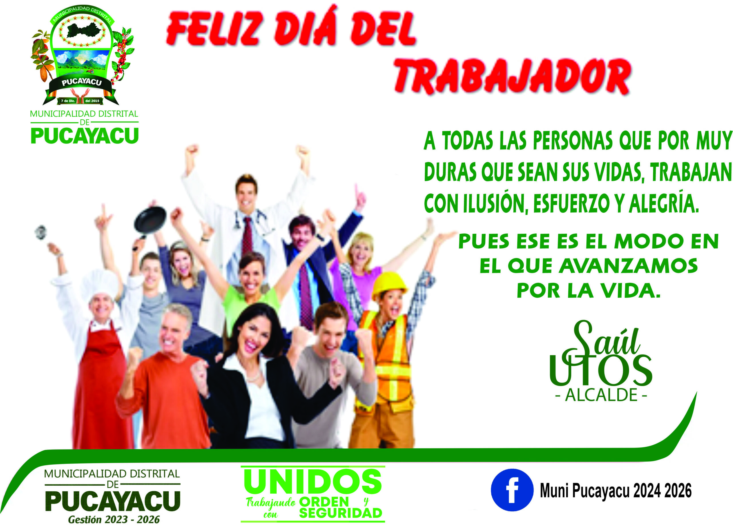 Municipalidad Distrital de Pucayacu – 01 de mayo: Día Internacional del Trabajo.