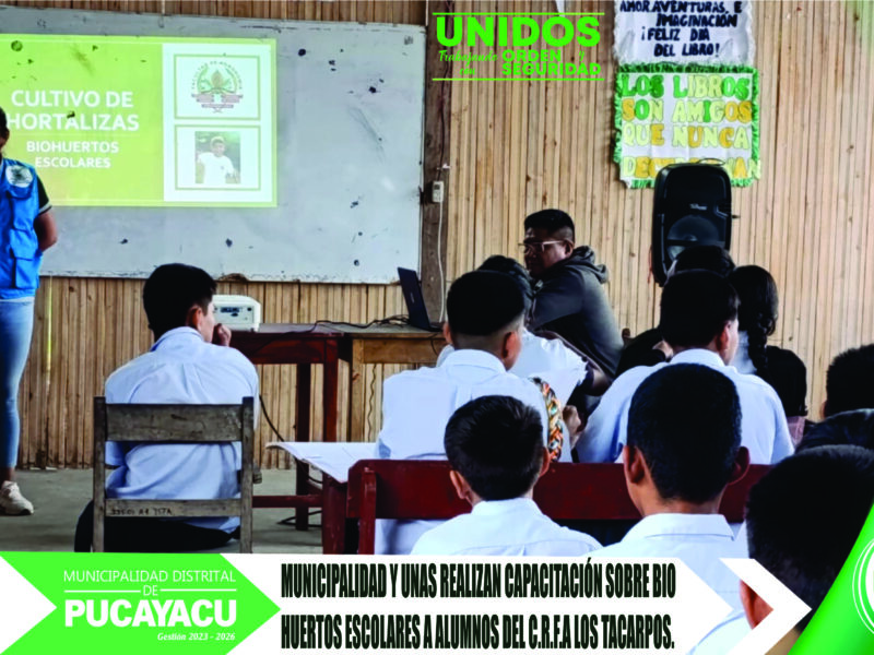 Municipalidad Distrital de Pucayacu -Municipalidad promueve la instalación de Biohuertos Escolares.