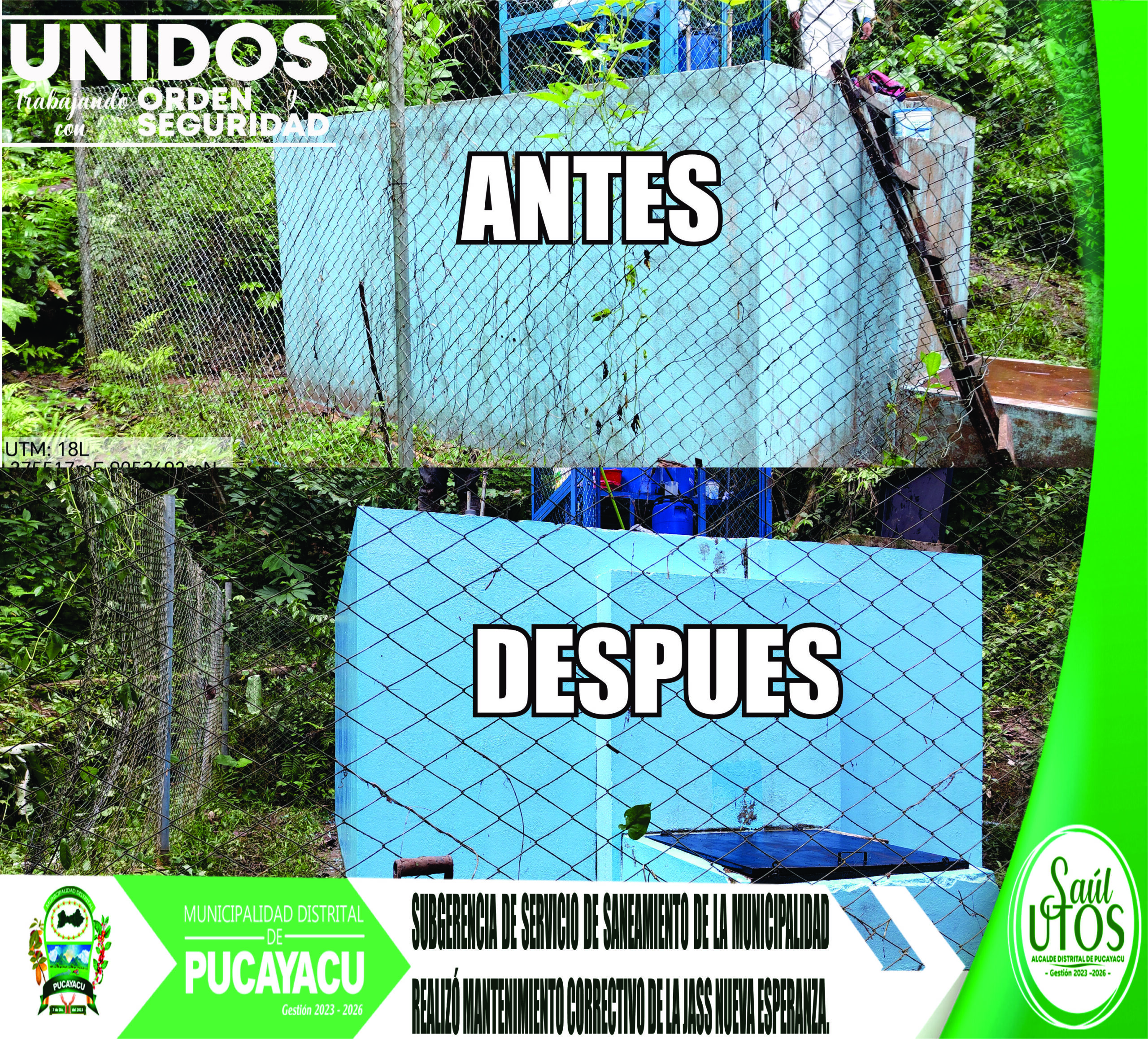 Municipalidad Distrital de Pucayacu – Mantenimiento correctivo de línea de conducción, Planta de tratamiento Reservorio del sistema de agua de la JASS Nueva Esperanza.