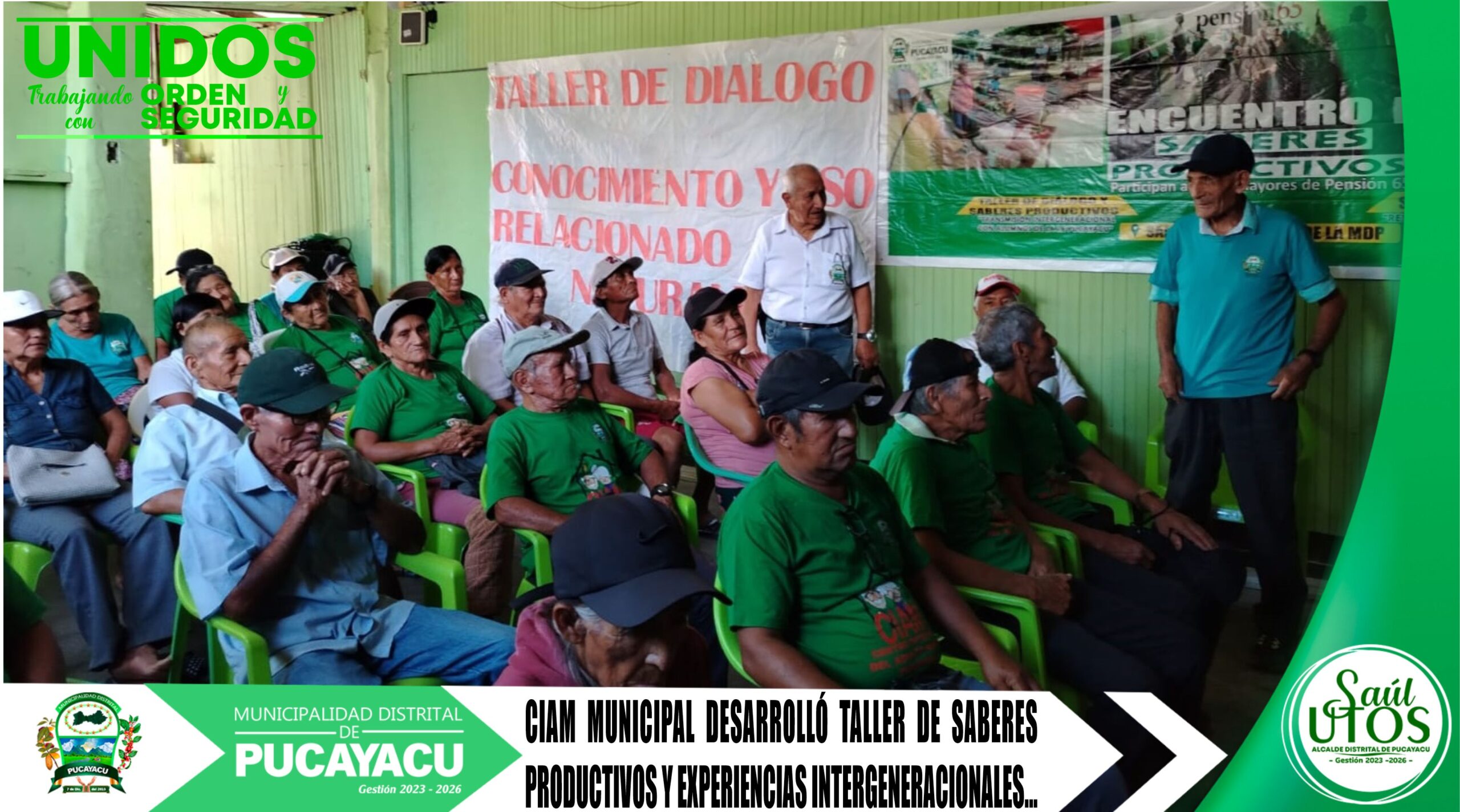 Municipalidad Distrital de Pucayacu – CIAM municipal realiza taller de dialogo de saberes y transmisión intergeneracional con adultos mayores.
