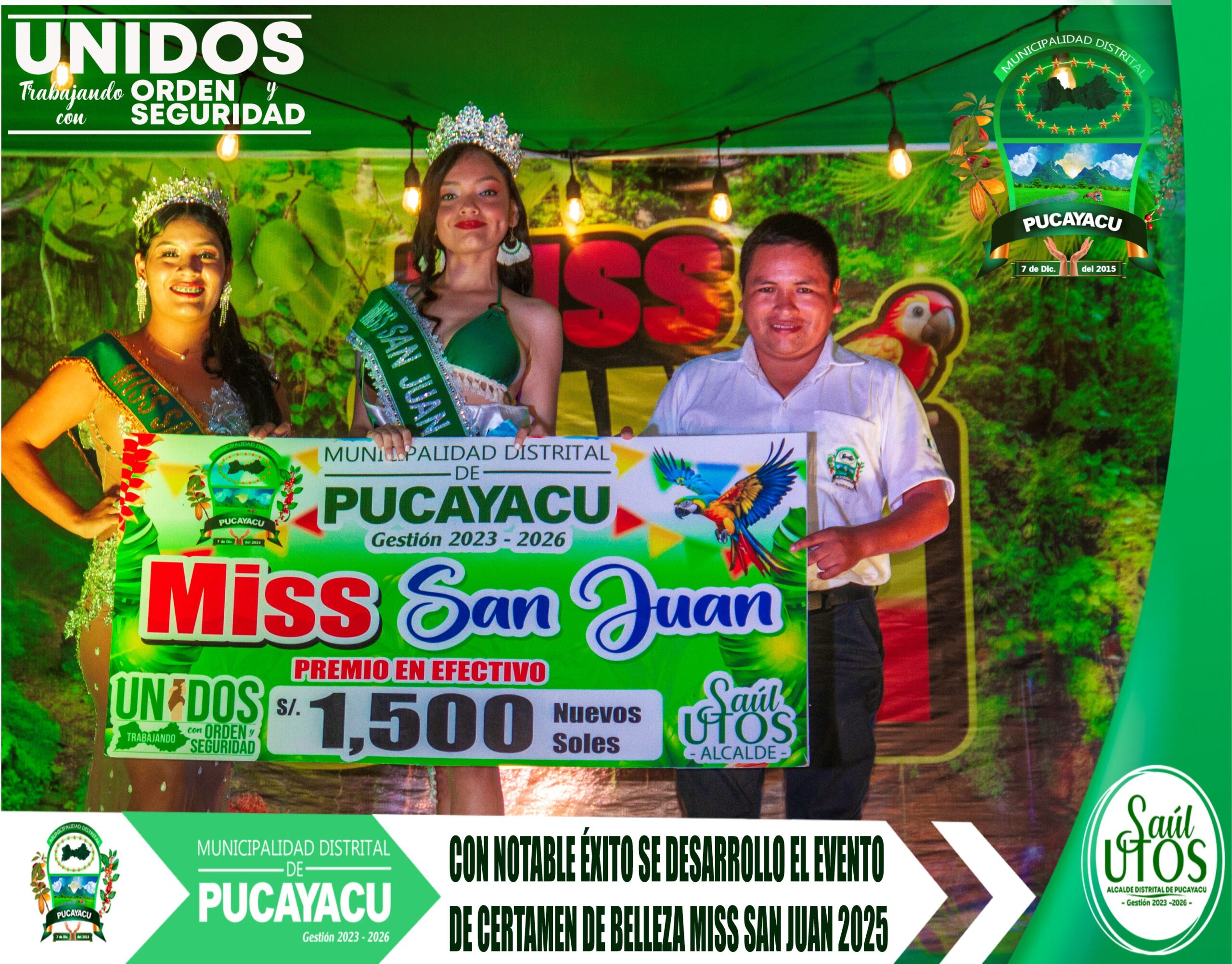Municipalidad Distrital de Pucayacu – Representante de la Subprefectura Distrital ganó el certamen de belleza “Miss San Juan 2025”