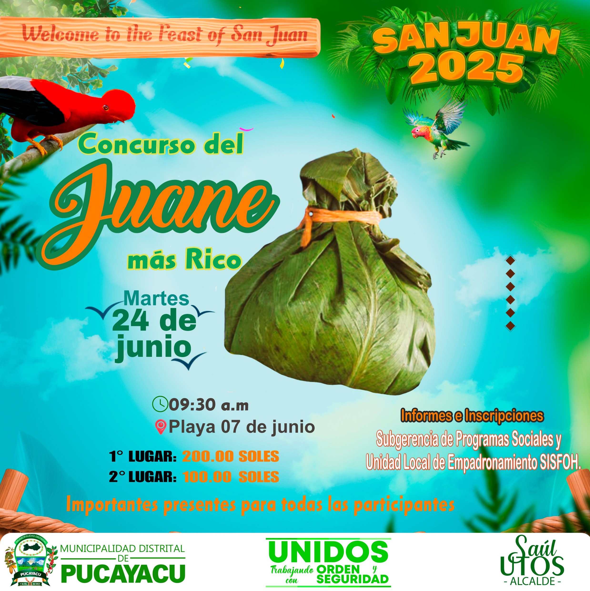 Municipalidad Distrital de Pucayacu – Se invita al concurso del juane más rico.