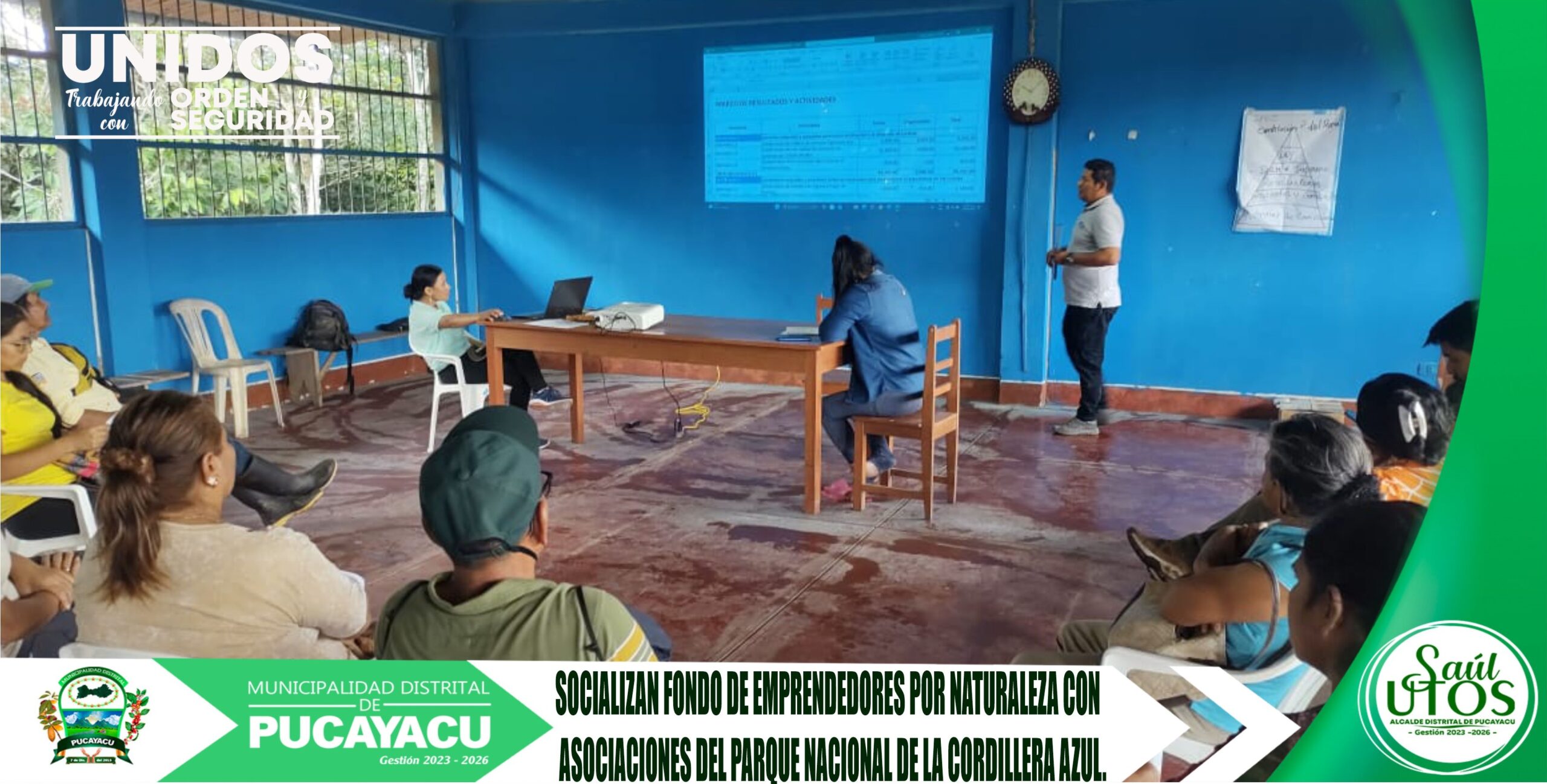 Municipalidad Distrital de Pucayacu – Municipalidad, SERNANP y CIMA socializan fondo de emprendedores por naturaleza con asociaciones.