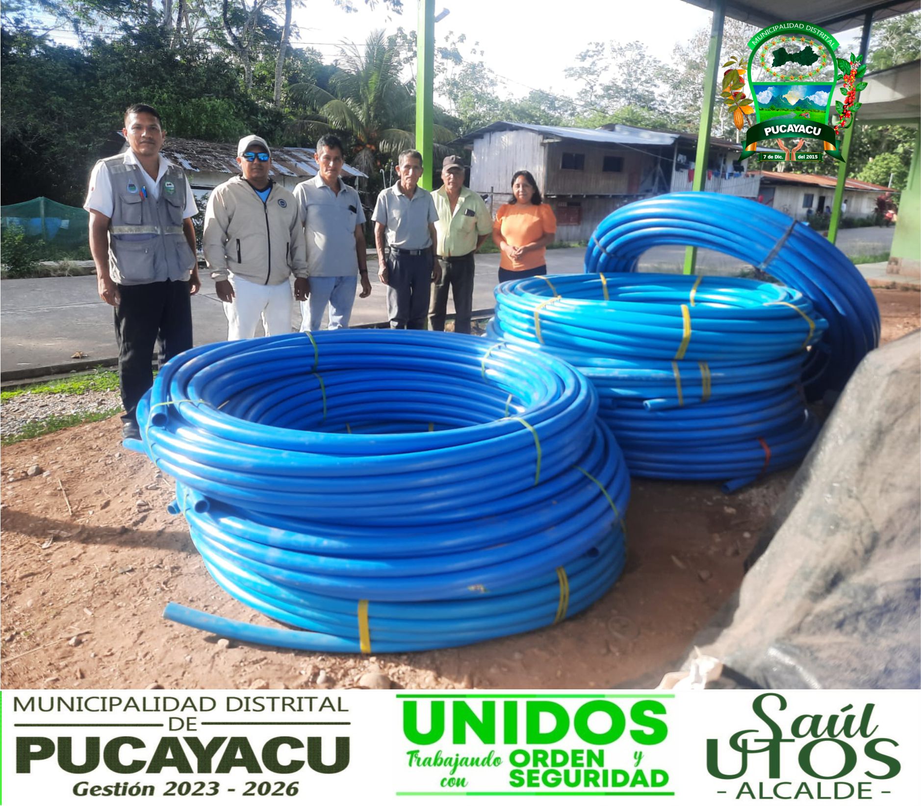 𝐀𝐔𝐓𝐎𝐑𝐈𝐃𝐀𝐃𝐄𝐒 𝐃𝐄𝐋 𝐂𝐀𝐒𝐄𝐑𝐈́𝐎 𝐃𝐄 𝐀𝐋𝐓𝐎 𝐏𝐔𝐂𝐀𝐘𝐀𝐂𝐔 𝐑𝐄𝐂𝐈𝐁𝐈𝐄𝐑𝐎𝐍 𝐌𝐀𝐓𝐄𝐑𝐈𝐀𝐋𝐄𝐒 𝐃𝐄 𝐏𝐀𝐑𝐓𝐄 𝐃𝐄 𝐋𝐀 𝐌𝐔𝐍𝐈𝐂𝐈𝐏𝐀𝐋𝐈𝐃𝐀𝐃 𝐃𝐈𝐒𝐓𝐑𝐈𝐓𝐀𝐋 𝐃𝐄 𝐏𝐔𝐂𝐀𝐘𝐀𝐂𝐔 𝐏𝐀𝐑𝐀 𝐋𝐀 𝐂𝐎𝐍𝐒𝐓𝐑𝐔𝐂𝐂𝐈𝐎́𝐍 𝐃𝐄 𝐒𝐔 𝐒𝐈𝐒𝐓𝐄𝐌𝐀 𝐃𝐄 𝐀𝐆𝐔𝐀 𝐄𝐍𝐓𝐔𝐁𝐀𝐃𝐀.