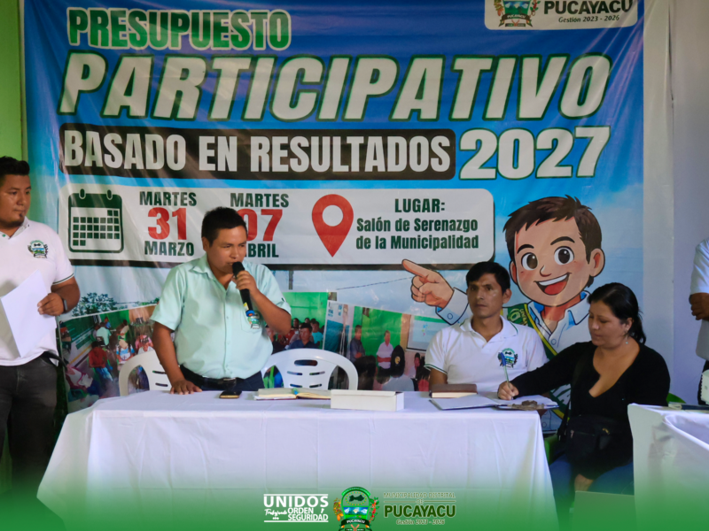 PRIMER TALLER DEL PRESUPUESTO PARTICIPATIVO 2027